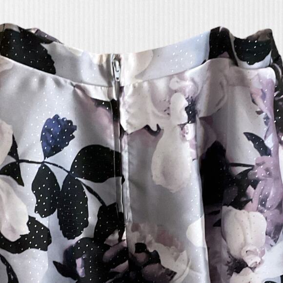 CITY STUDIO Skirt Women/Girl SZ 9 Purple Floral Above The Knee Prom Fit + Flare - Picture 10 of 15